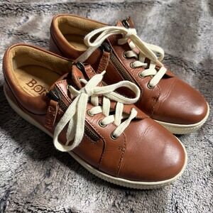 Born Paloma Brown Leather Zip Lace-Up Sneakers Women's Shoes Size 8M EUC